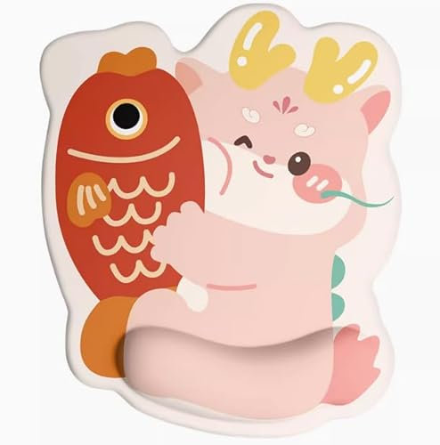 Dessin Animé Bonne Chance Koi Dragon Bracelet Tapis De Souris Clavier Repose-Main Silicone Créatif Bureau Cadeau Mignon