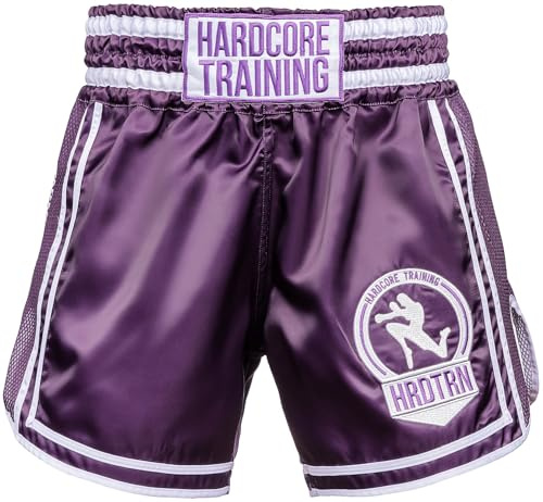 Hardcore Training Classic Muay Thai Shorts Herr Kickboxning MMA Kampsport Sparring Boxning (DE/NL/SE/PL, Alfa, 5XL, Regelbunden, Regelbunden, Purple)