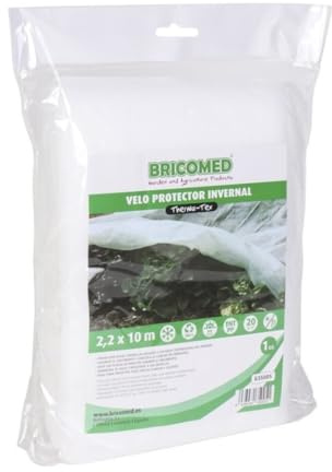 Bricomed Velo Protector Invernal 2.2x10 Metros Manta termica contra Las heladas. para Plantas de huerto o arboles.