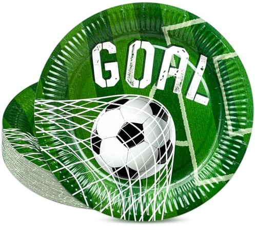 HNH Fútbol 23 cm Platos de papel desechables 50 piezas Vajilla de fiesta