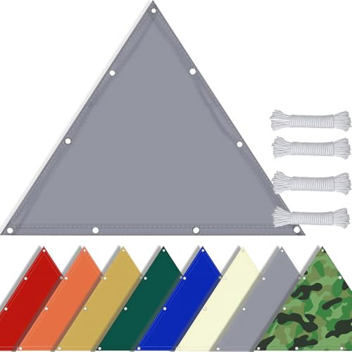 SDLLG Sonnensegel Dreieck aus Oxford-Stoff 180g/㎡ Wasserdicht Sonnenschutz Wetterschutz Segel Baldachin UV Schutz für Balkon Terrasse Garten-grau - Anpassbare Größe