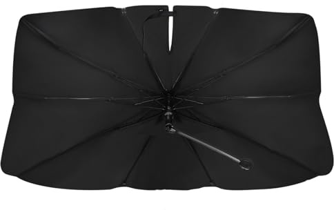 Sonnenschutz Auto Frontscheibe Innen, 360° Rotations Faltbarer Auto Sonnenschutz, 2025 Faltbarer Sommer Sonnenschirm Mit Aufbewahrungstasche für die Meisten Autos SUV MPV LKW