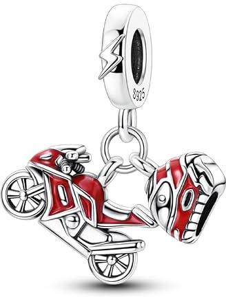 Breloque moto casque, breloque pour bracelet, compatible avec le collier bracelet pandora