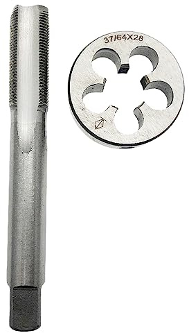 Jeu de tarauds et filières 37/64-28 (.578-28.578x28) pour machine à filetage à droite, taraud 37/64-28, outil de filetage 37/64X28, matrice ronde, taraud et filière 37/64-28 pour machine à filetage