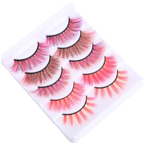 10pcs Colour False Eyelashes Artificial Hair Makeup Lashes | Lightweight Comfortable Day, Nightlife and Daily Use, Stage Makeup Look