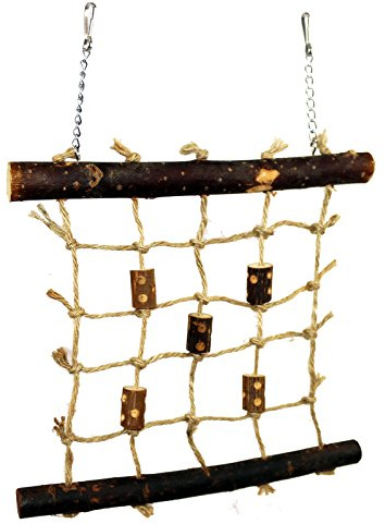 Pet Ting Natural Living Seil Kletterwand 27 x 24 cm – Vogelspielzeug, Wand, Holz, Finken, Kanarienvögel, Wellensittiche etc.