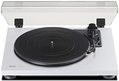 Teac TN-180BT(W) Hifi Plattenspieler mit Bluetooth Sender für Lautsprecher und Kopfhörer (Riemenantrieb, 33/45/78 U/min, integrierter Phono-Vorverstärker, High-Density MDF-Gehäuse), Weiss