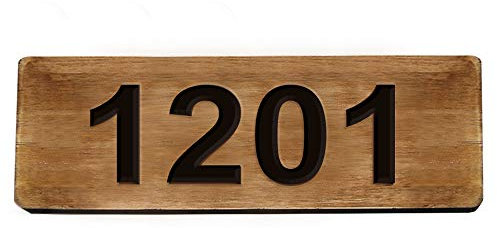 Aspire Personalisiertes Holz-Adressschild, personalisierbares Hausnummernschild, 10,9 cm L x 30 cm B, holzfarben, Einheitsgröße