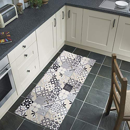 Tata Home Passatoia Tappeto Runner da Cucina Fronte in Poliestere e Retro in PVC Antiscivolo Flessibile Stampa Digitale Made in Italy Larghezza 52 cm Lunghezza 120 cm Dis. Sicily