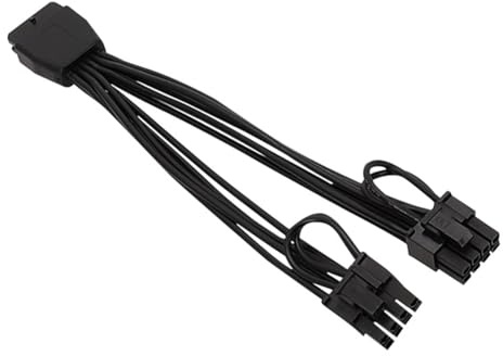 Pinafresa pour PCIE5.0 15cm Câble Adaptateur d'alimentation de la Carte Graphique 16 Pin vers Dual 8pin 16AWG Tinned Copper Core- RTX40 / 30 Série Compatible
