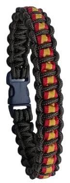 Pulsera de ESPAÑA de micro paracord 275 tipo I (Microcord), hecha a mano y a medida mod. MINI, color VERDE MILITAR