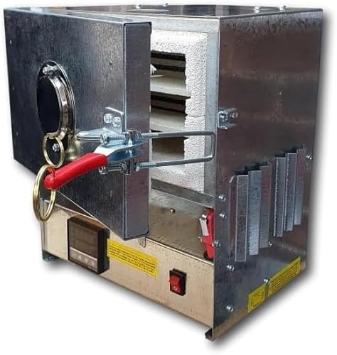 Easy to use, Domestic, P.I.D Controlled (1000C/1832F) Compact Table-top Electric kiln with 2 Shelves, top Ventilation Hole, 45-mm Quartz Window and a Safety Switch
