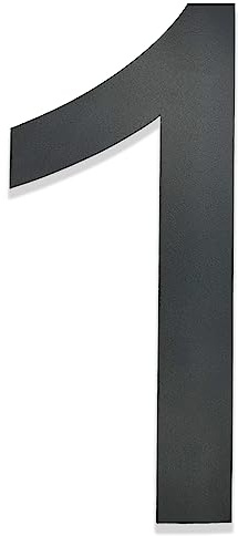 Hopelit Hausnummer Anthrazit RAL 7016 Anthrazitgrau Feinstruktur Pulverbeschichtet, Edelstahl, Höhe 20cm - Schrift Arial - Ziffer 1