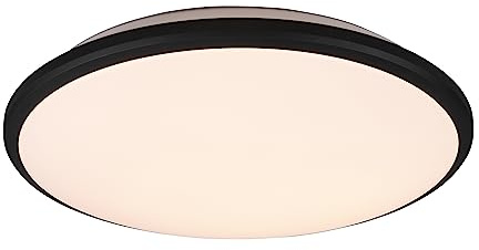 Reality Leuchten LED Deckenleuchte Limbus R67021132, Kunststoff Schwarz matt, inkl. 20.5 Watt LED, Switch Dimmer
