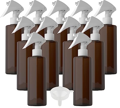 LusDoly 12 pièces 500ml Ambre flacons vaporisateurs vides en plastique, l'eau l'alcool Cosmétique Voyage Rechargeable Petits Domicile Bouteille de Spray Essentielles