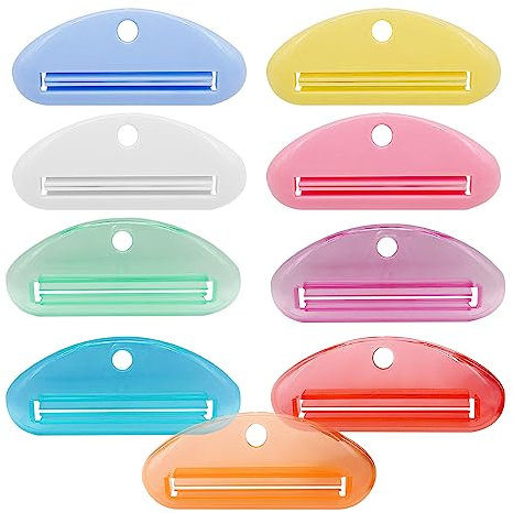 UMCHU 9 Pièces Colorée Presse Dentifrice,Presse-dentifrice en plastique,Presse dentifrice multi-usages,pour Dentifrice,Crème Mains,Démaquillant,Cosmétiques
