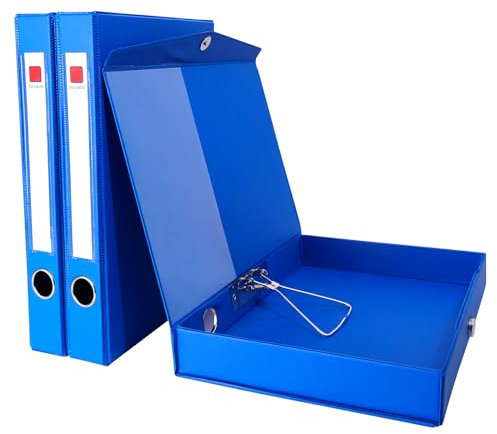 GUOKOFF 3 Stück A4 Archivbox, Archiv-Schachtel mit 45mm Breit Rücken, Aktenkarton A4 mit Deckel, A4 Archivbox Heftbox Dokumentenbox (Blau)