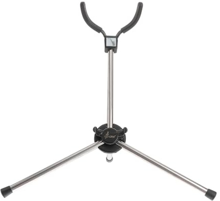 Tragbarer, Faltbarer Saxophonhalter für Tenor Saxophon, Schwarz | Metall und Gummi, Dreieckige Stütze, Kompakt und Standfest, 1 Stück für Unterwegs