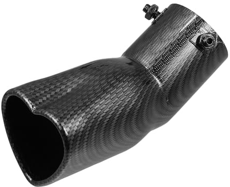 A ABSOPRO Punta De Escape En Forma De Corazón Negra 1pc Metal Para Coche