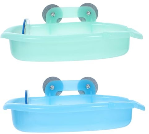 Gogogmee 2stücke Vogelbad Mit Spiegel Für Käfige Praktische Badewanne Für Papageien Und Wellensittiche Robuste Kunststoff-badewanne Als Käfigzubehör Für Kleine Vögel