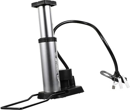 TOGEVAL Füßpumpe Mit Manometer Aluminiumlegierung Tragbare Standpumpe Für Fahrräder Motorräder Und Bälle Präzise Druckanzeige Multifunktionale Aufblasdüse