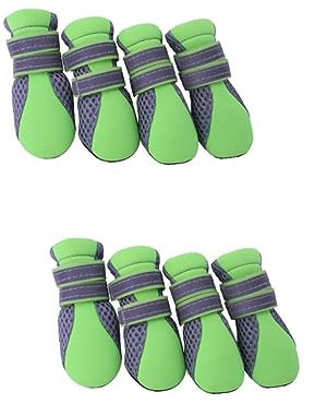 BESPORTBLE 2stücke Atmungsaktive Hundeschuhe Für Kleine Hunde rutschfeste Sohlen Verstellbarer Verschluss Geeignet Für Outdoor-aktivitäten s Grün