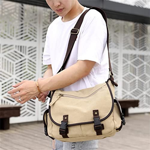 LVUNZJCA Brusttasche für Herren Herrenhandtaschen Leinwand -Umhängetaschen Crossbody -Taschen Umhängetasche für Herren(Khaki)