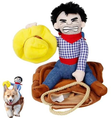 Cowboy-Sattel-Hundekostüm Hunde-Pferdesattel-Kostüm, Cowboy-Haustierkostüm Für Lustiges Halloween, Kreatives Hundeweihnachtskostüm, Hundekatzenkostümkleidung, Halloweenkostüme Für Welpen