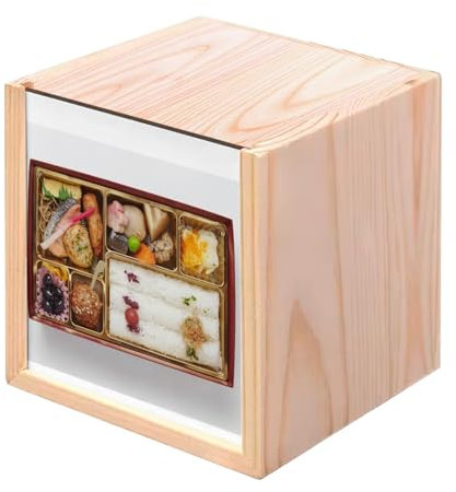 Boite en Bois Coffret - Makunouchi Bento Box Nourriture Japon Cuisine Japonaise (10 x 10 x 10 cm)