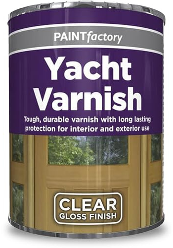 AOC24 - All Purpose Varnish Paint Tin 300ml - Gloss, Matt, Yacht Clear Finish Paint - Tough, Durable Solvent Paint Tin - Interior & Exterior Application - Use On Concrete, Metal & Wood (Yacht Varnish)