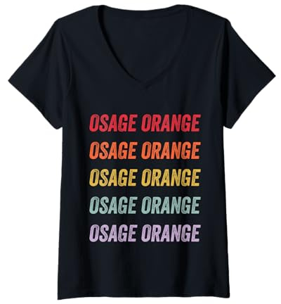 Femme Orange Osage T-Shirt avec Col en V
