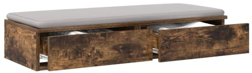 vidaXL Sänglådor med låda Rökt ek 90 x 36,5 x 16,5 cm Konstruerat trä, Minimalistisk sovrumsinredning, stiligt förvaringsutrymme, hållbar träbox, platsbesparande design