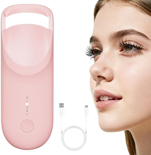 Heated Eyelash Curler,Mini Portable Electric Eye Lash Curler-2-Level Temp