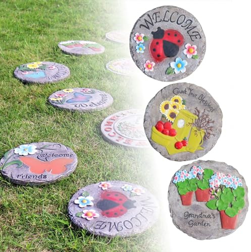 Lot de 3 dalles de jardin, pavés extérieurs toutes saisons for pelouses, massifs de fleurs et chemins