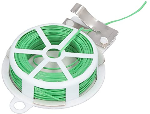 LUCKDANO Plant Ties, Plant Ties for Outdoor Garden Twine Garden Reusable, Cable, Plastic Steel Wire Twist Roll Dispenser with Cutter for Vegetable Shed, (20m / 65.6ft)
