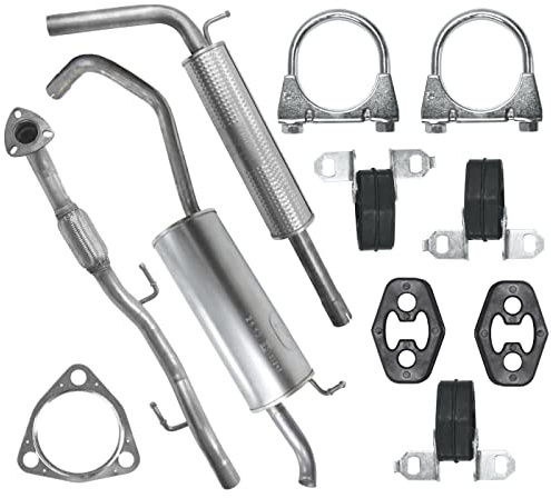 POLMOstrow Auspuff für Skoda Fabia 2 II 2007-2009 | Kollektorrohr, Mitteltopf und Endtopf, Motoren: 1.4, Fließheck