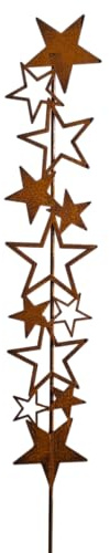 Bornhöft Edelrost Edelrost Gartenstecker Sternensäule 80cm Gartendeko Weihnachtsdeko Gartenstecker Gartendekoration Garten Rostdeko