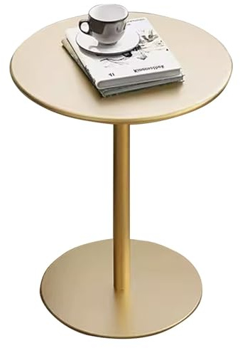 Gaommini Runder Frühstücks-Esstisch mit Metallfuß | Klappbarer Stehtisch, Couchtisch, Beistelltisch, Küchensofa, Beistelltisch – Schwarz, Blau, Gold, Grün, Rot, Weiß(Gold,40x40x72cm)