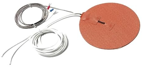 220V Round Silicone Heating Pad 170/180/200/250/300MM Dia 310W 380W with Type K Thermocouple 1.5M Wire 180C Thermostat(NO Thermostat,110v,200W 170mm)