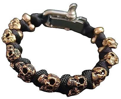 Sterlingsilver skulptur paracord armband män handvävt armband stenar, En Storlek, Andra, Ingen ädelsten