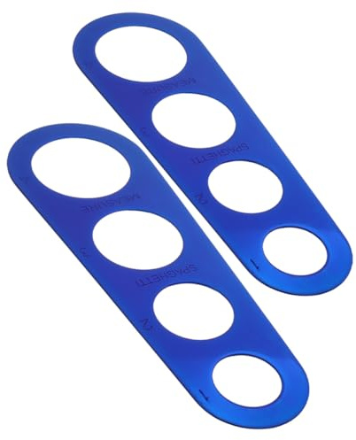 VICASKY Lot de 2 Règles de Mesure Spaghetti en Acier Inoxydable à 4 Trous, Outil Cuisine pour Portionner Pâtes et Nouilles, Mesureur Précis pour Cuisson et Préparation Culinaire,
