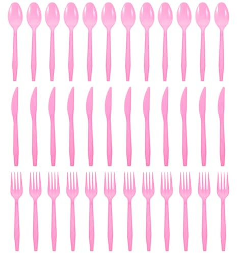 Abaodam Disposable Cutlery Set 3 Sets 36pcs Fork Spoon Cutter Party Dinnerware Set Single Use Plastic Tableware for Events and Catering