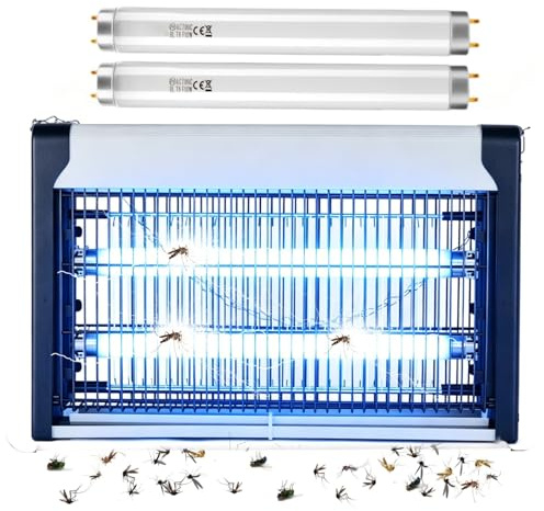 Insektenvernichter Elektrisch 20W, Fliegenfalle Elektrisch mit UV-Lampe, 3000V Mückenlampe, Wandmontage möglich, Perfekt gegen Mücken, Fliegen, Motten & Fliegende Insekten CHEMIEFREI