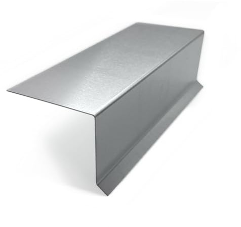 Ortgangblech Länge 200cm | Aluminium silber eloxiert | Stärke 1mm | Zuschnitt 300mm (A: 15mm + B: 185mm + C: 100mm) | Kantblech, Dachblech, Winkelblech für Dachprofil | 2m Länge