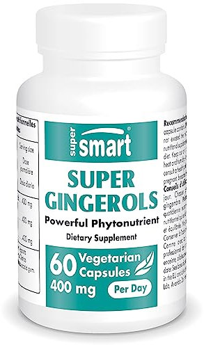 Supersmart - Super Gingerols - Ginger Root Extract Standardised to 20% Gingerols - Digestive Support & Anti Inflammatory Supplement | Non-GMO & Gluten Free - 60 Vegetarian Capsules