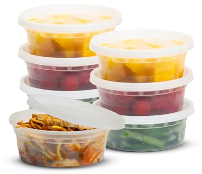 Small Food Containers with Lids 8 Ounces – 20 Pcs Durable Crack-Resistant Clear Round Food Containers with Lids -Microwave Safe Leak-Proof Meal Prep Containers - Perfect for Food Storage | Durable crack resistant clear pots | Microwave safe | Leak proof design that is perfect for storing dips, sauces or leftovers