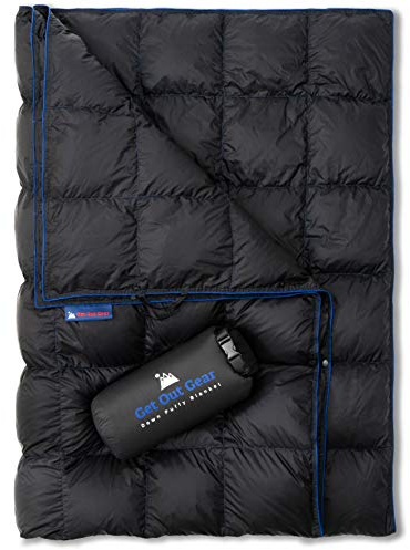 Get Out Gear Down campingfilt – utomhus lätt packbar 650 fyllning power down-filt kompakt vattentät och varm ryggsäckstäcke för camping vandring resor hängmatta