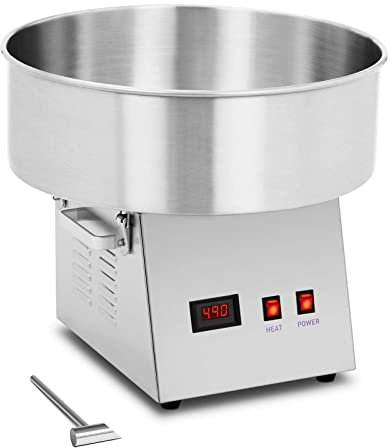 Royal Catering Macchina per Zucchero Filato Professionale Carretto Zucchero Filato RCZK-1080 (52 cm, 1.080 W, Acciaio Inox)