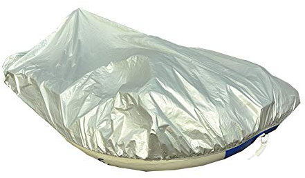 AMGJ Schlauchboot Abdeckplane Aufblasbares Boot Persenning 420D Oxford-Gewebe Wasserdicht UV-Beständig Bootspersenning,Silber,3.8m