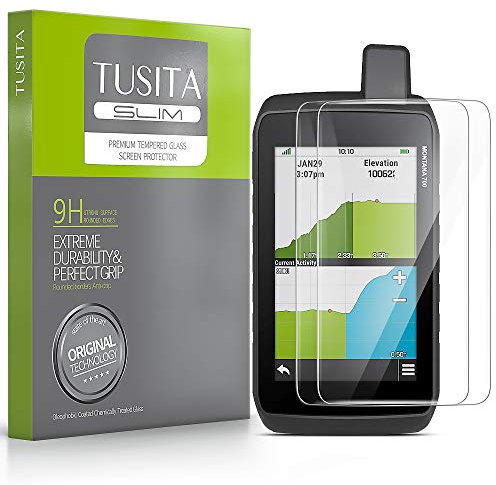 TUSITA [2 Stück Panzerglasfolie Schutzfolie Kompatibel mit Garmin Montana 700 700i 750i - 9H HD Tempered Glass Displayschutzfolie - Handheld GPS Navigator Zubehör